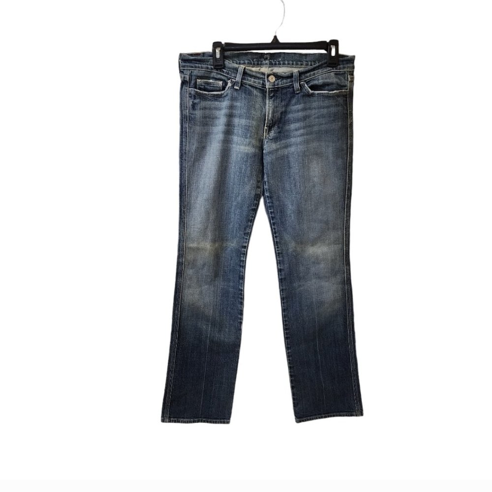 7 For All Mankind Colette Bootcut Whiskered Jeans Size 31 Low Rise